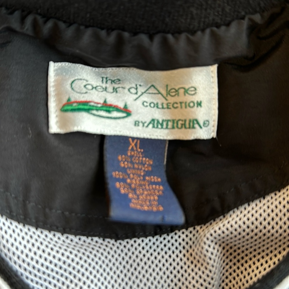 Men’s Antigua Weather Windbreaker Vest Golf Athleisure Black Lake C’ouer D’Alene